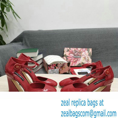 Dolce  &  Gabbana Heel 6.5cm/10.5cm Patent leather Mary Janes Red with Geometric Heel 2022